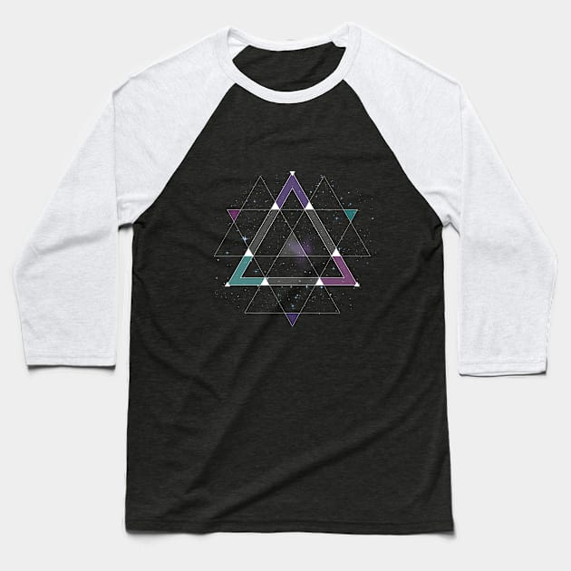 Triangle Galaxy Baseball T-Shirt by Urban_Vintage